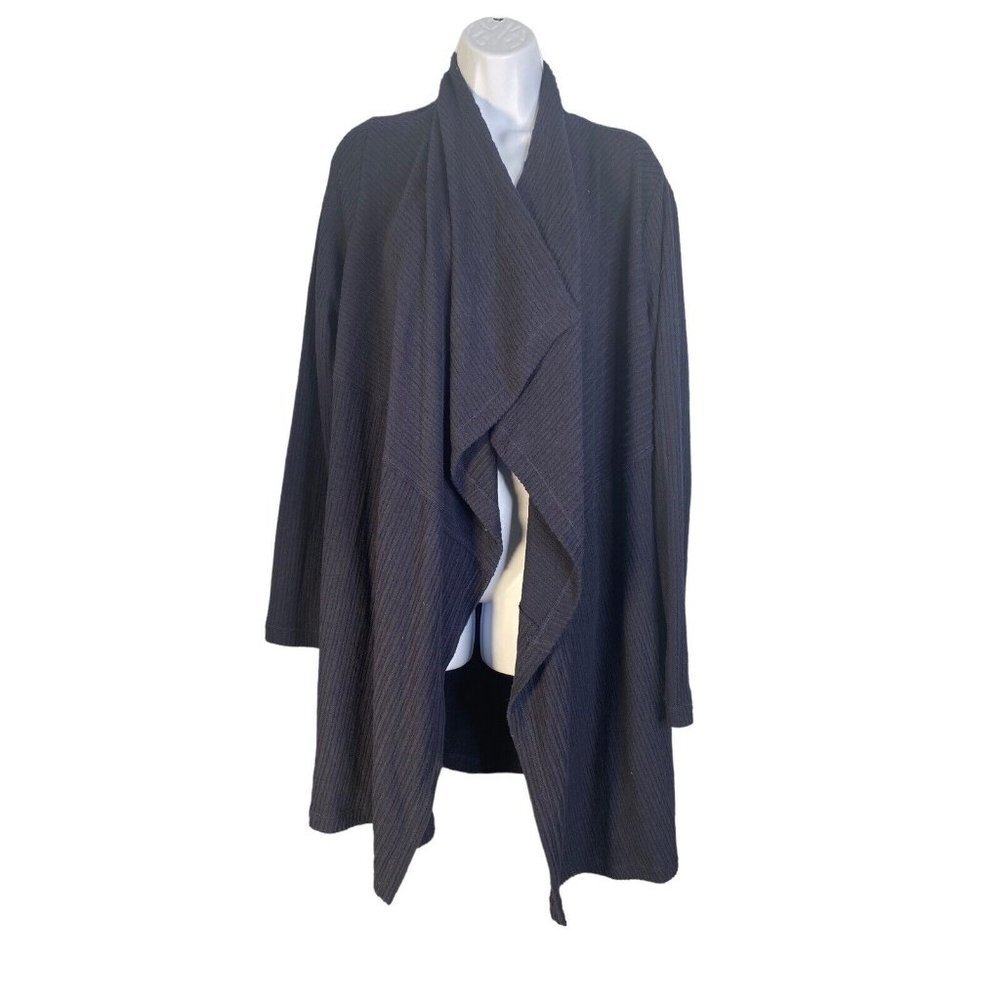 H By Bordeaux Womens Open Cardigan Sweater Knit Navy Size Medium‎